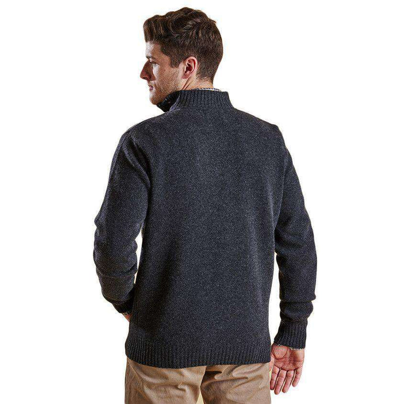 Essential Lambswool Half Zip Pullover in Charcoal by Barbour - Country Club Prep