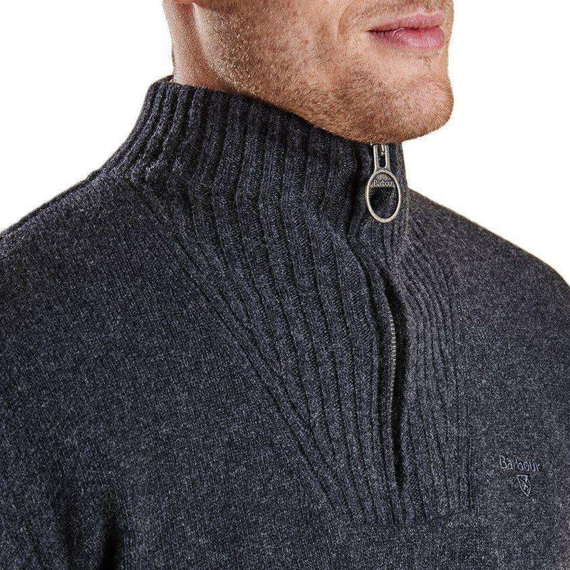 Essential Lambswool Half Zip Pullover in Charcoal by Barbour - Country Club Prep