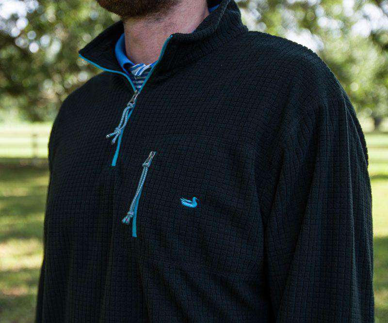 FieldTec Dune Pullover in Black with Chill Blue by Southern Marsh - Country Club Prep