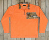 FieldTec Dune Pullover in Orange with Camo Pocket by Southern Marsh - Country Club Prep