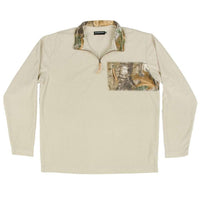 FieldTec Dune Pullover in Tan with Camo Pocket by Southern Marsh - Country Club Prep