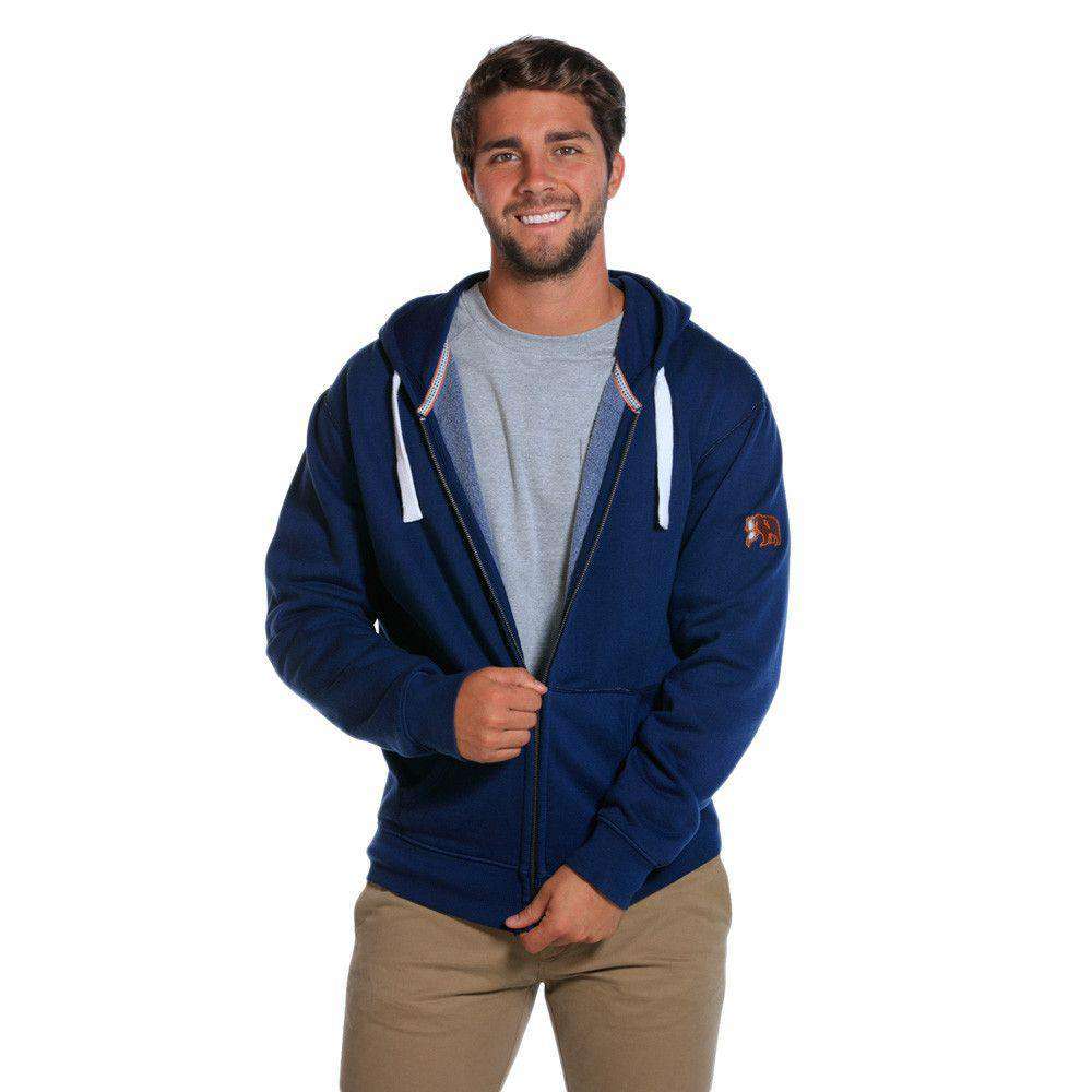 Garment Washed Full-Zip Hoodie in Navy by The Normal Brand - Country Club Prep