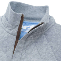 Georgetown Quilted 1/4 Zip Pullover in Steel Grey by Southern Tide - Country Club Prep