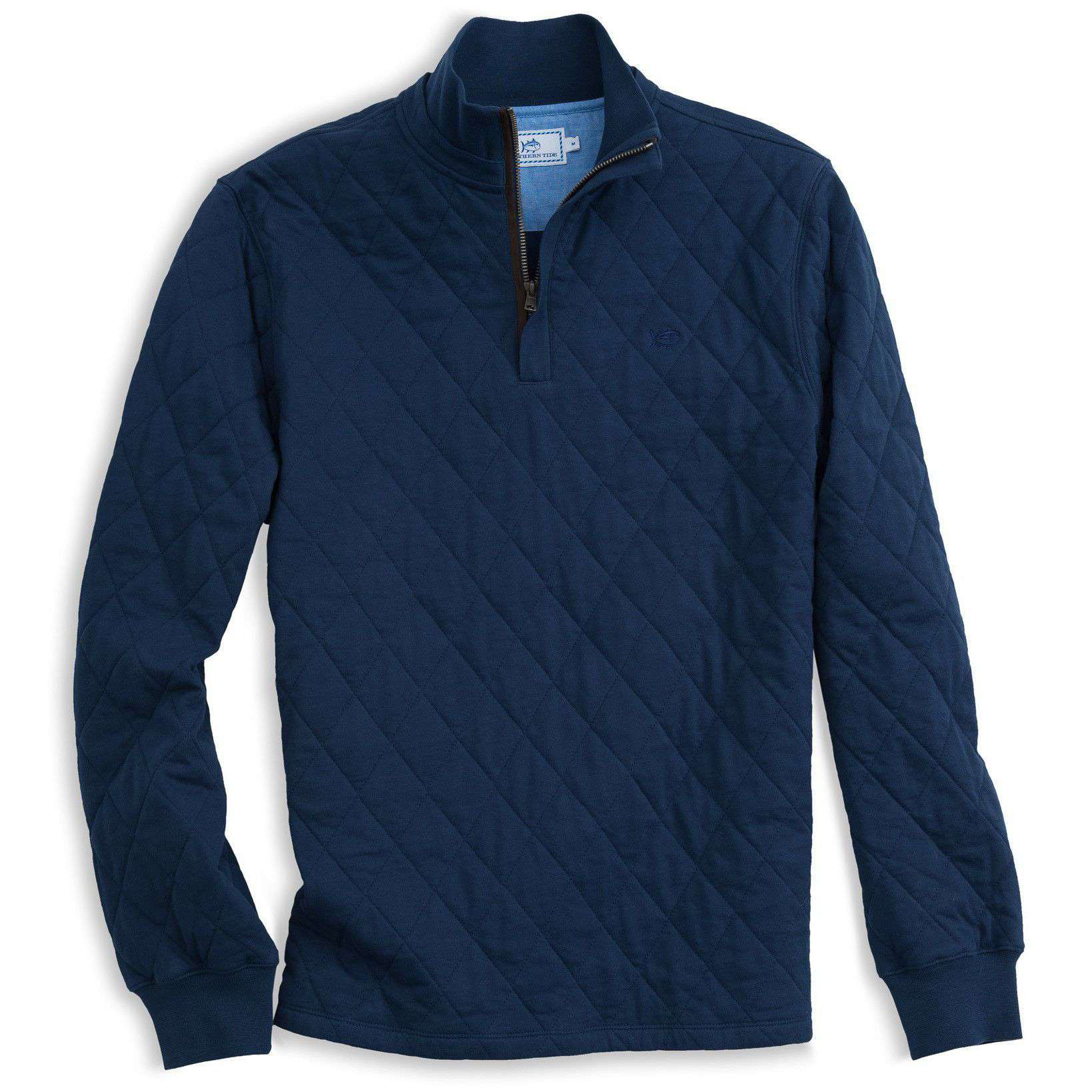 Georgetown Quilted 1/4 Zip Pullover in True Navy by Southern Tide - Country Club Prep