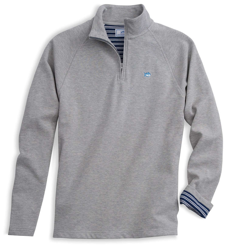 Key Bridge 1/4 Zip Pullover in Oyster Grey by Southern Tide - Country Club Prep