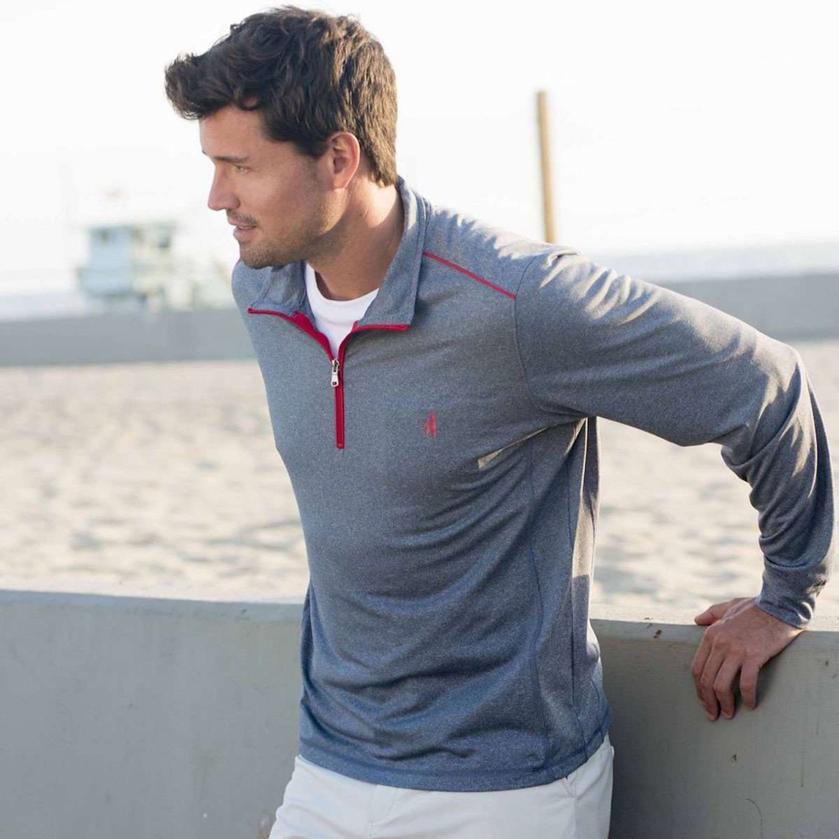 Lammie 1/4 Zip "Prep-Formance" Pullover in Pacific by Johnnie-O - Country Club Prep