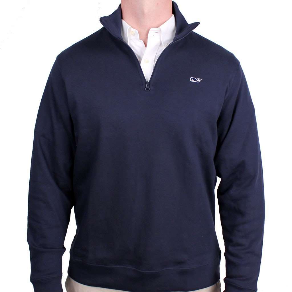 Limited Edition Jersey 1/4 Zip in Navy by Vineyard Vines - Country Club Prep
