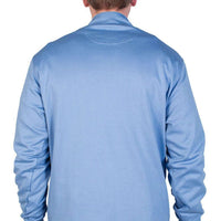 Longshanks Cotton 1/4 Zip Sweater in Silverlake Blue by Country Club Prep - Country Club Prep