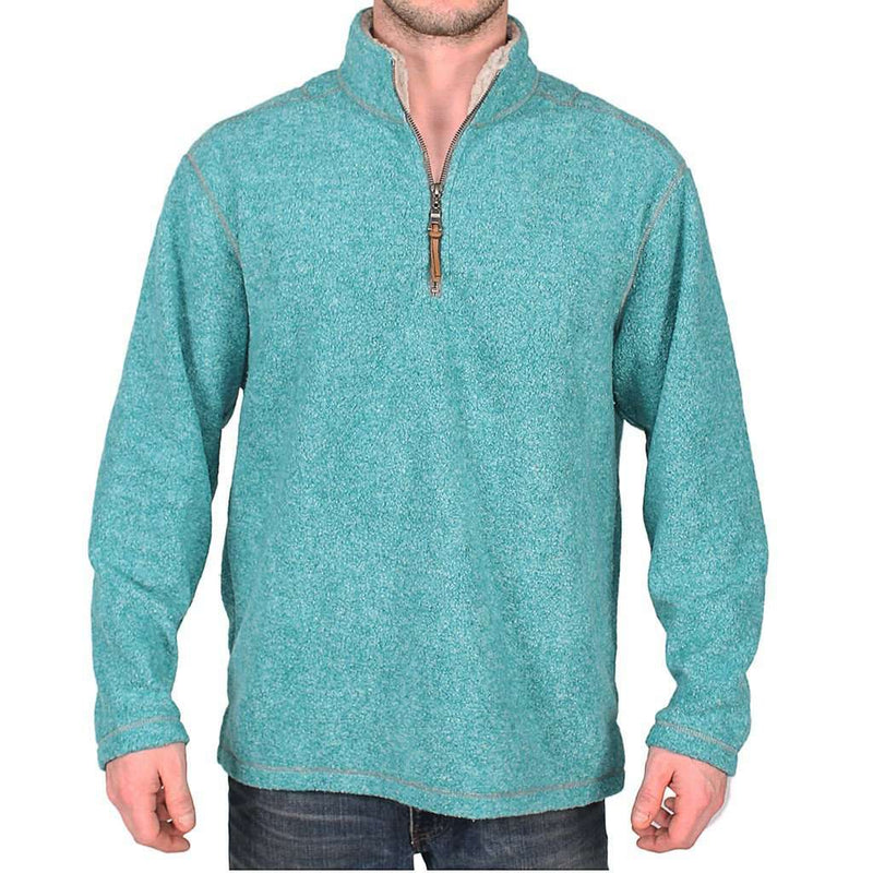 Melange Blanket Pullover in Aqua by True Grit - Country Club Prep