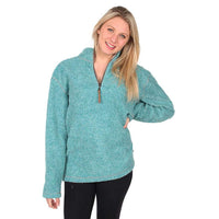 Melange Blanket Pullover in Aqua by True Grit - Country Club Prep
