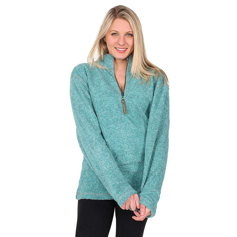 Melange Blanket Pullover in Aqua by True Grit - Country Club Prep