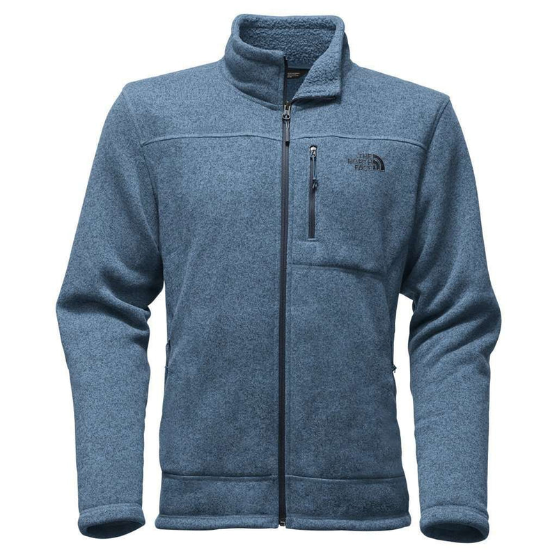 Men's Gordon Lyons Full Zip Fleece in Heathered Shady Blue by The North Face - Country Club Prep