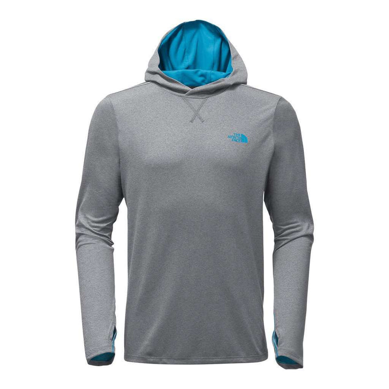 Men's Reactor Hoodie in TNF Medium Grey Heather and Hyper Blue by The North Face - Country Club Prep