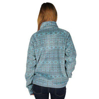 Monmouth Flurry Fleece 1/4 Zip in Teal & Midnight by Southern Marsh - Country Club Prep