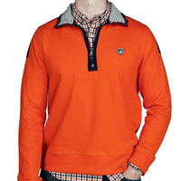 Nautical 1/4 Zip Sweater in Orange by Sperry - Country Club Prep