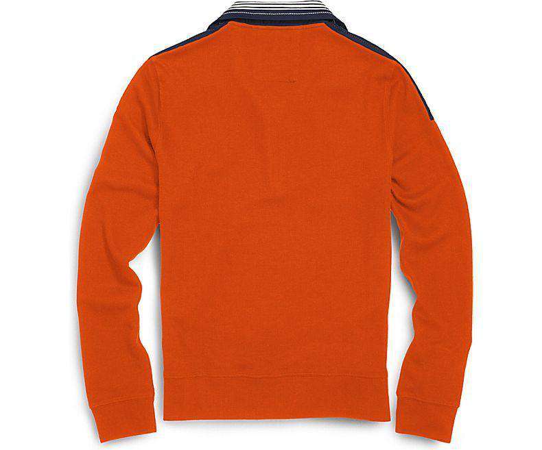 Nautical 1/4 Zip Sweater in Orange by Sperry - Country Club Prep