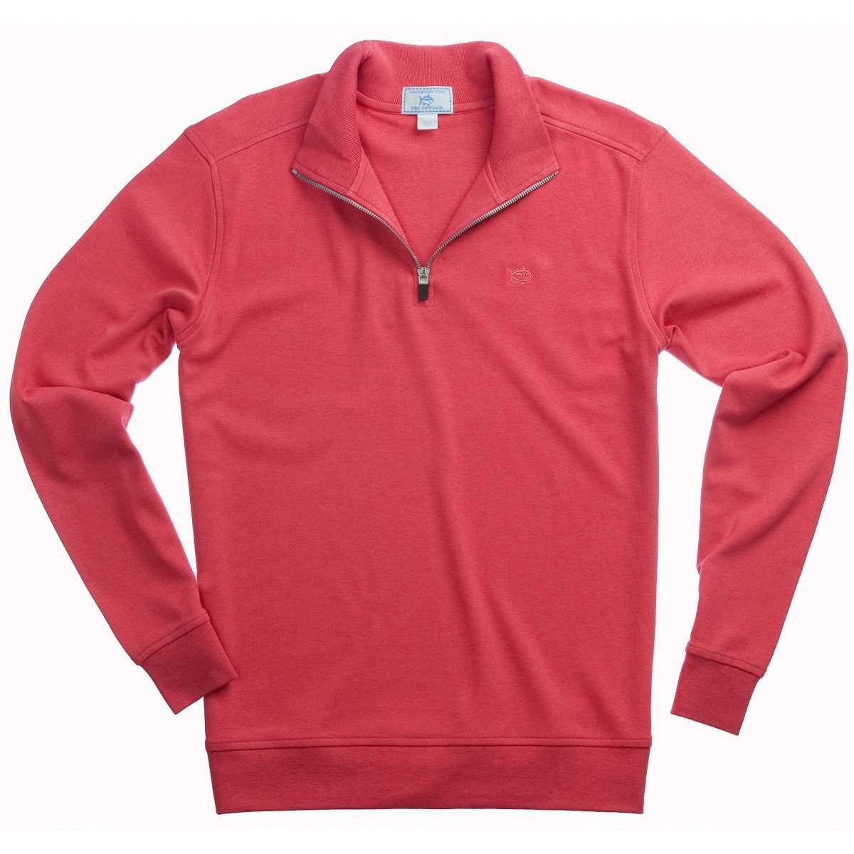 Newport Heather Lightweight 1/4 Zip Pullover in Antifouling Red by Southern Tide - Country Club Prep