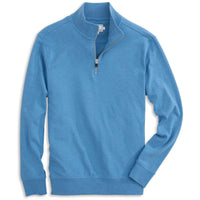 Newport Heather Lightweight 1/4 Zip Pullover in Meridian Blue by Southern Tide - Country Club Prep