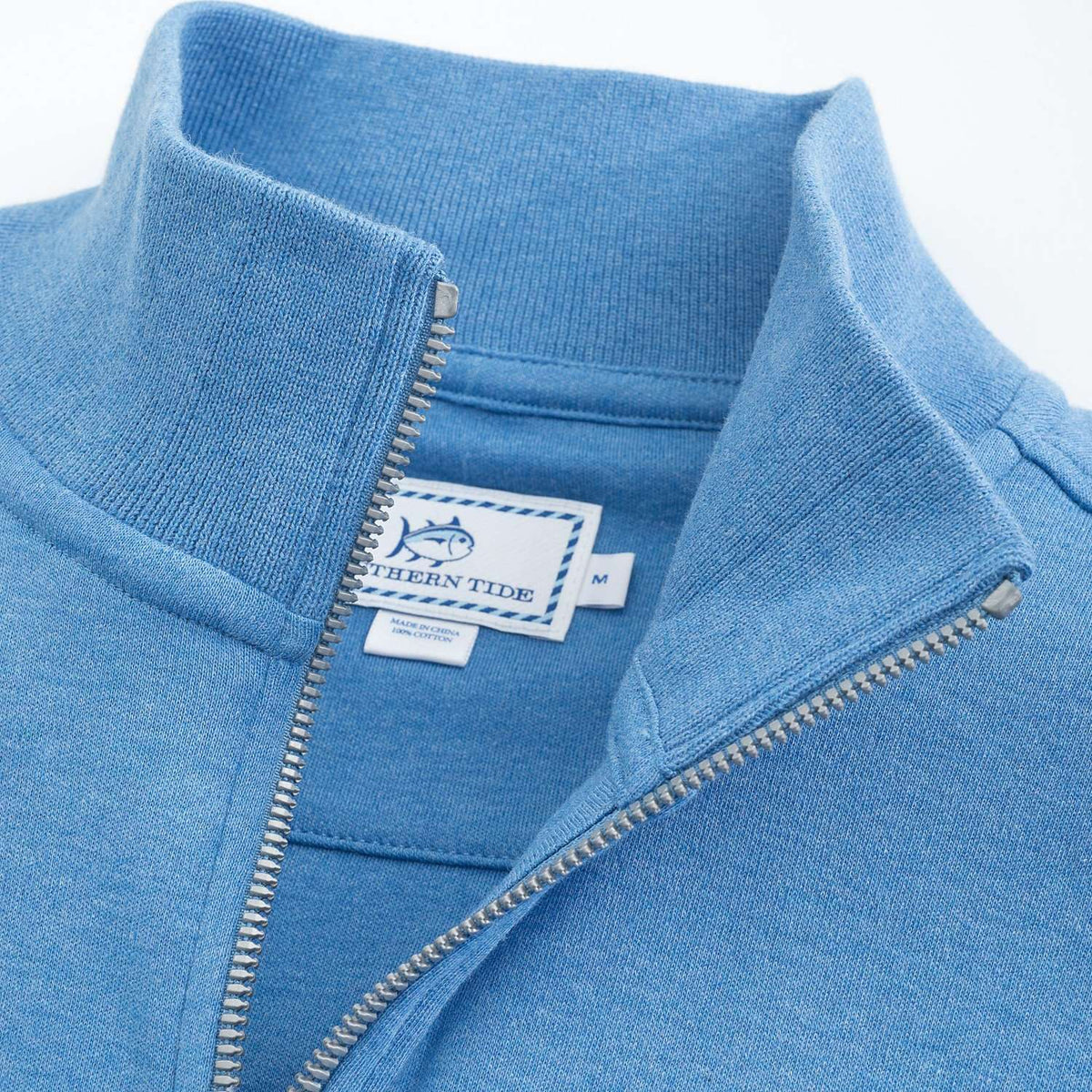 Newport Heather Lightweight 1/4 Zip Pullover in Meridian Blue by Southern Tide - Country Club Prep