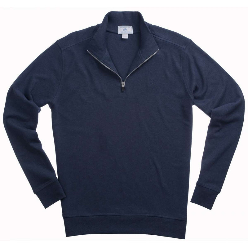 Newport Heather Lightweight 1/4 Zip Pullover in Navy by Southern Tide - Country Club Prep