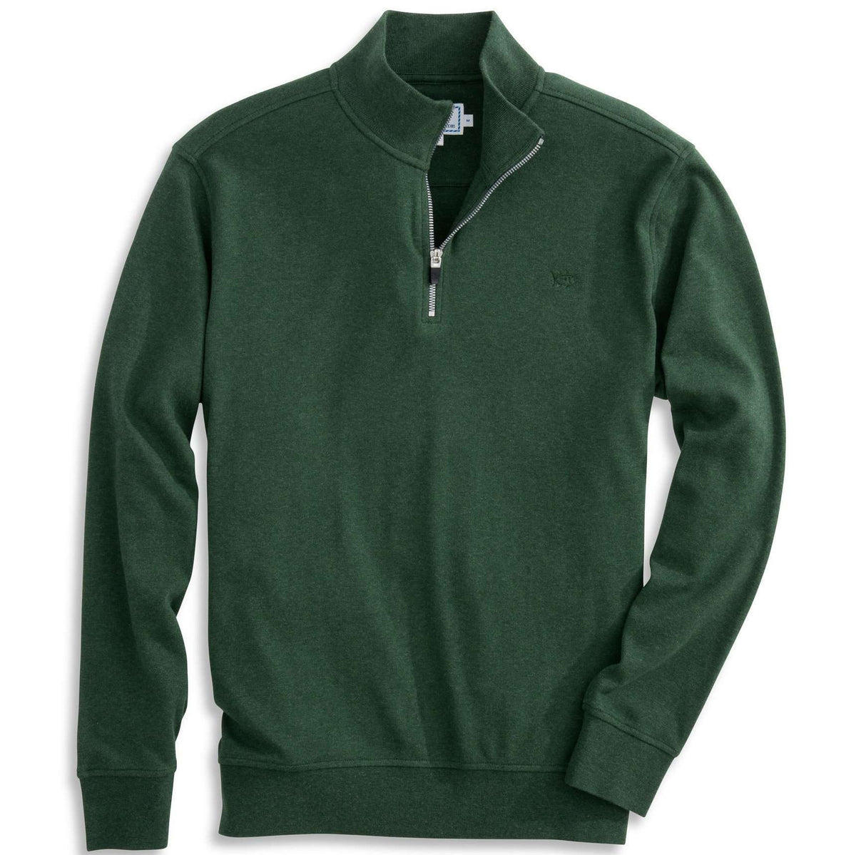 Newport Heather Lightweight 1/4 Zip Pullover in Pineneedle Green by Southern Tide - Country Club Prep