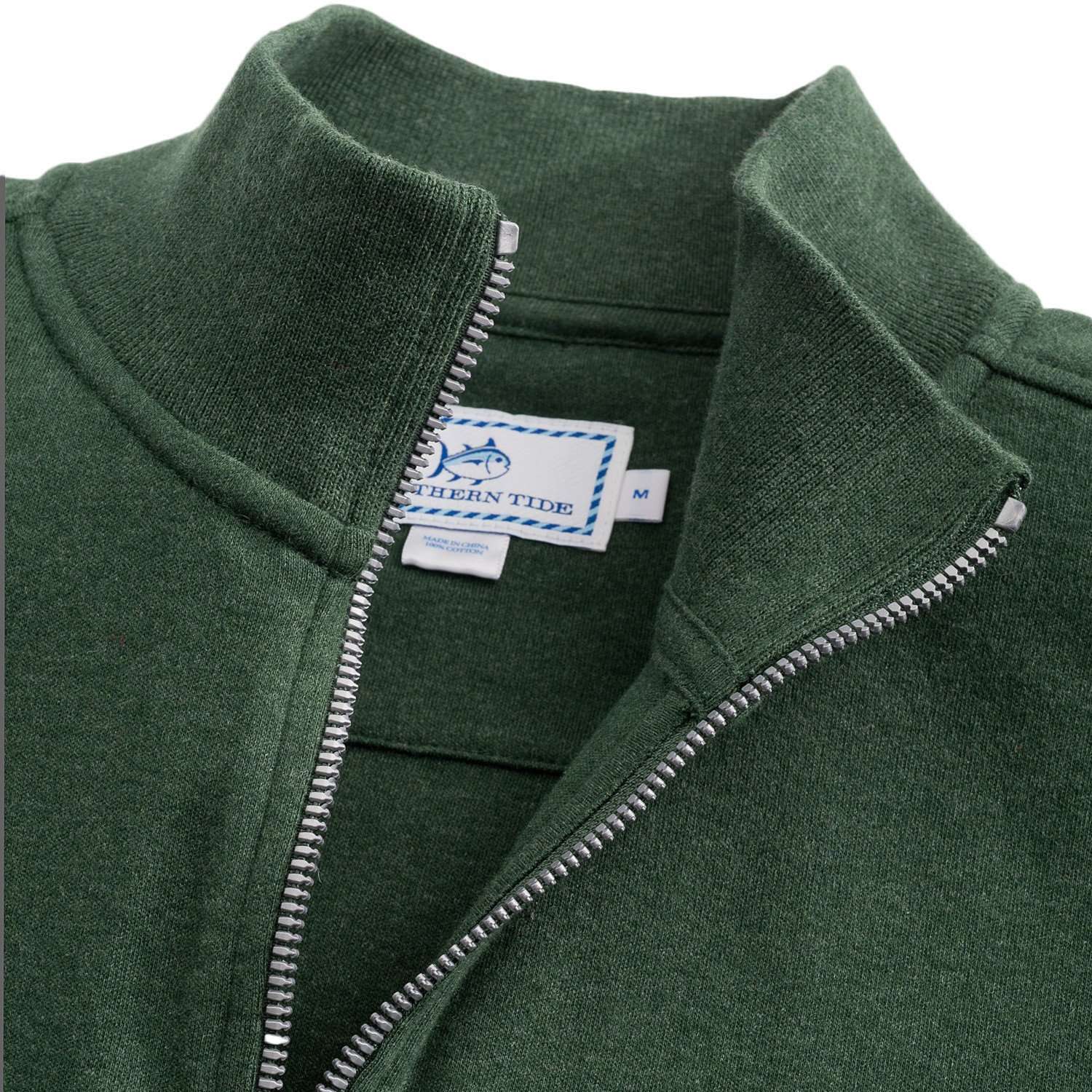 Newport Heather Lightweight 1/4 Zip Pullover in Pineneedle Green by Southern Tide - Country Club Prep
