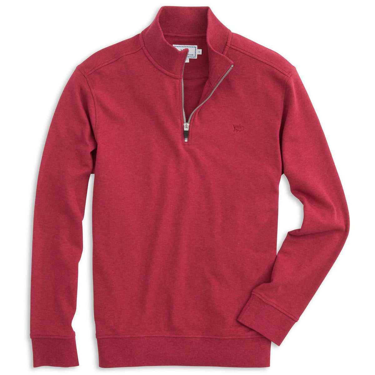 Newport Heather Lightweight 1/4 Zip Pullover in Sangria Red by Southern Tide - Country Club Prep