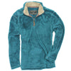 Pebble Pile Pullover 1/2 Zip in Aqua by True Grit - Country Club Prep
