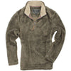 Pebble Pile Pullover 1/2 Zip in Cocoa Brown by True Grit - Country Club Prep