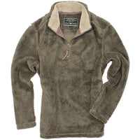 Pebble Pile Pullover 1/2 Zip in Cocoa Brown by True Grit - Country Club Prep