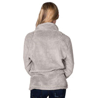 Pebble Pile Pullover 1/2 Zip in Faded Heather by True Grit - Country Club Prep