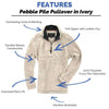 Pebble Pile Pullover 1/2 Zip in Ivory by True Grit - Country Club Prep