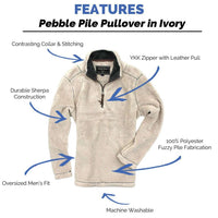 Pebble Pile Pullover 1/2 Zip in Ivory by True Grit - Country Club Prep