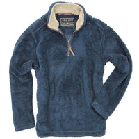 Pebble Pile Pullover 1/2 Zip in Vintage Denim by True Grit - Country Club Prep