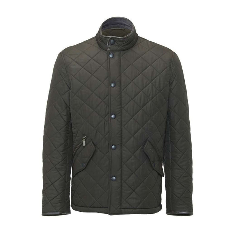 Powell Quilted Jacket in Olive Green by Barbour - Country Club Prep