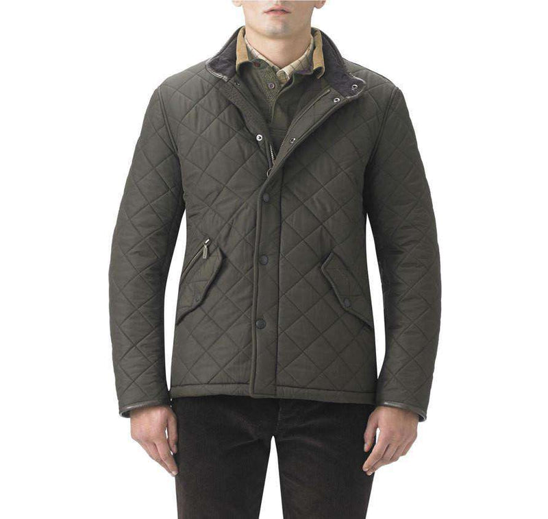 Powell Quilted Jacket in Olive Green by Barbour - Country Club Prep