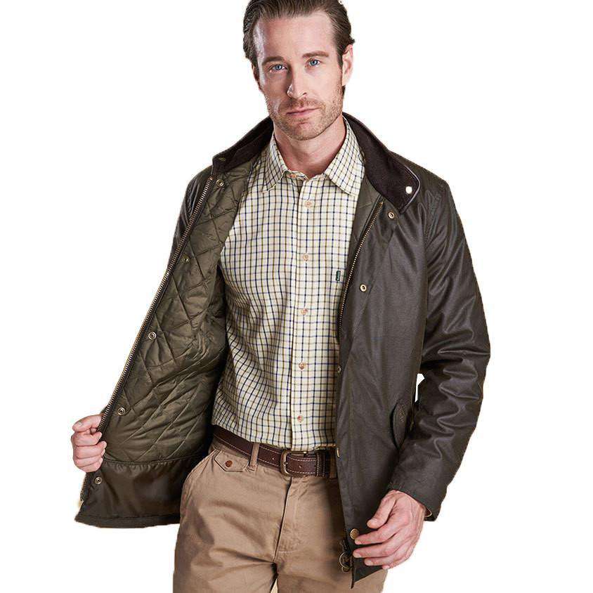 Prestbury Wax Jacket in Olive by Barbour - Country Club Prep