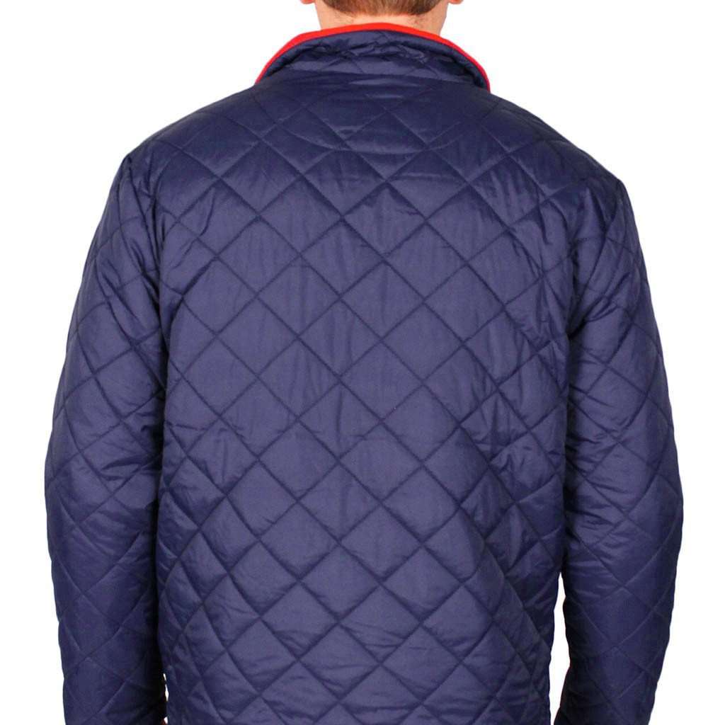 Quilted Full Zip Jacket in Navy by Southern Proper - Country Club Prep