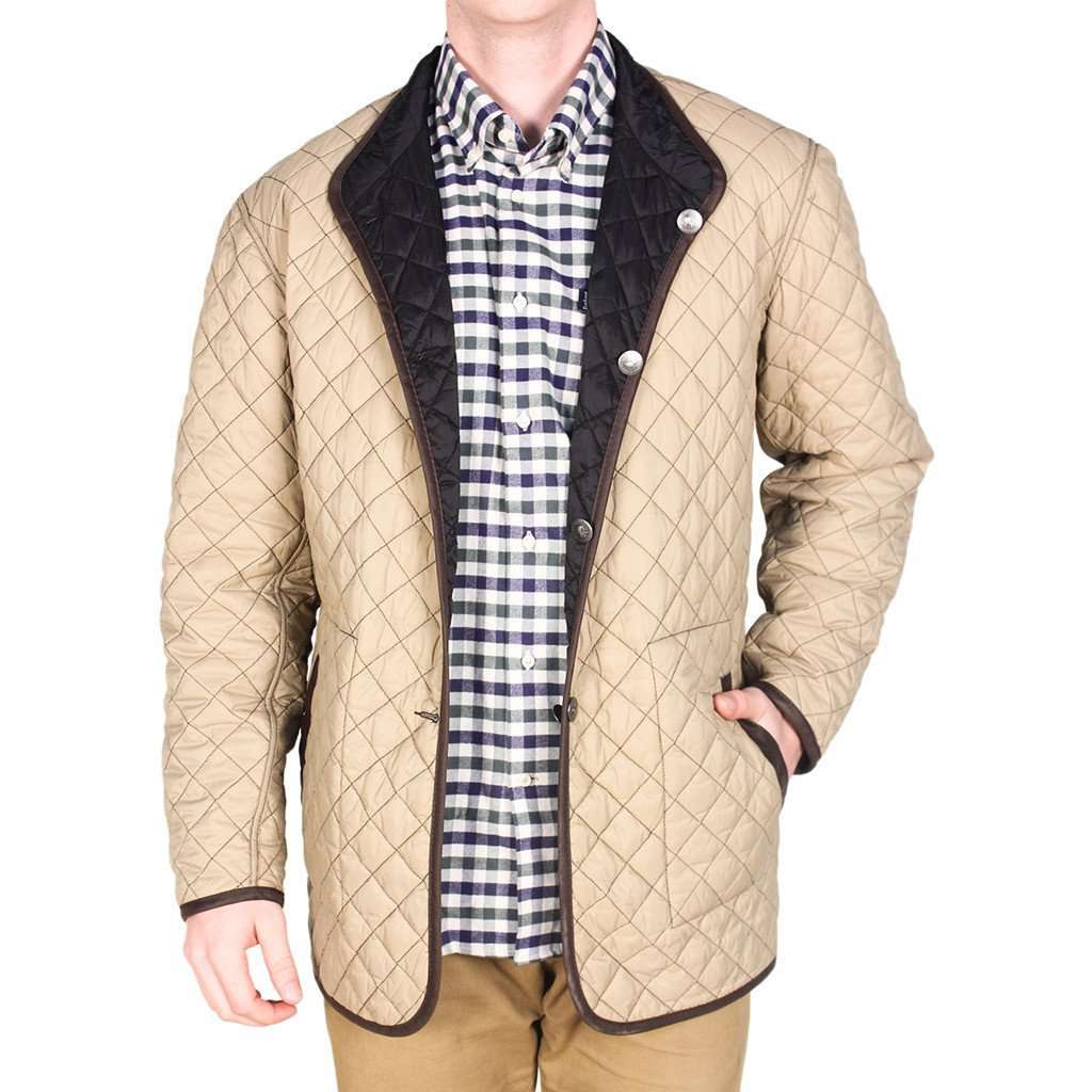 Quilted Reversible Jacket in Black & Khaki by Madison Creek Outfitters - Country Club Prep