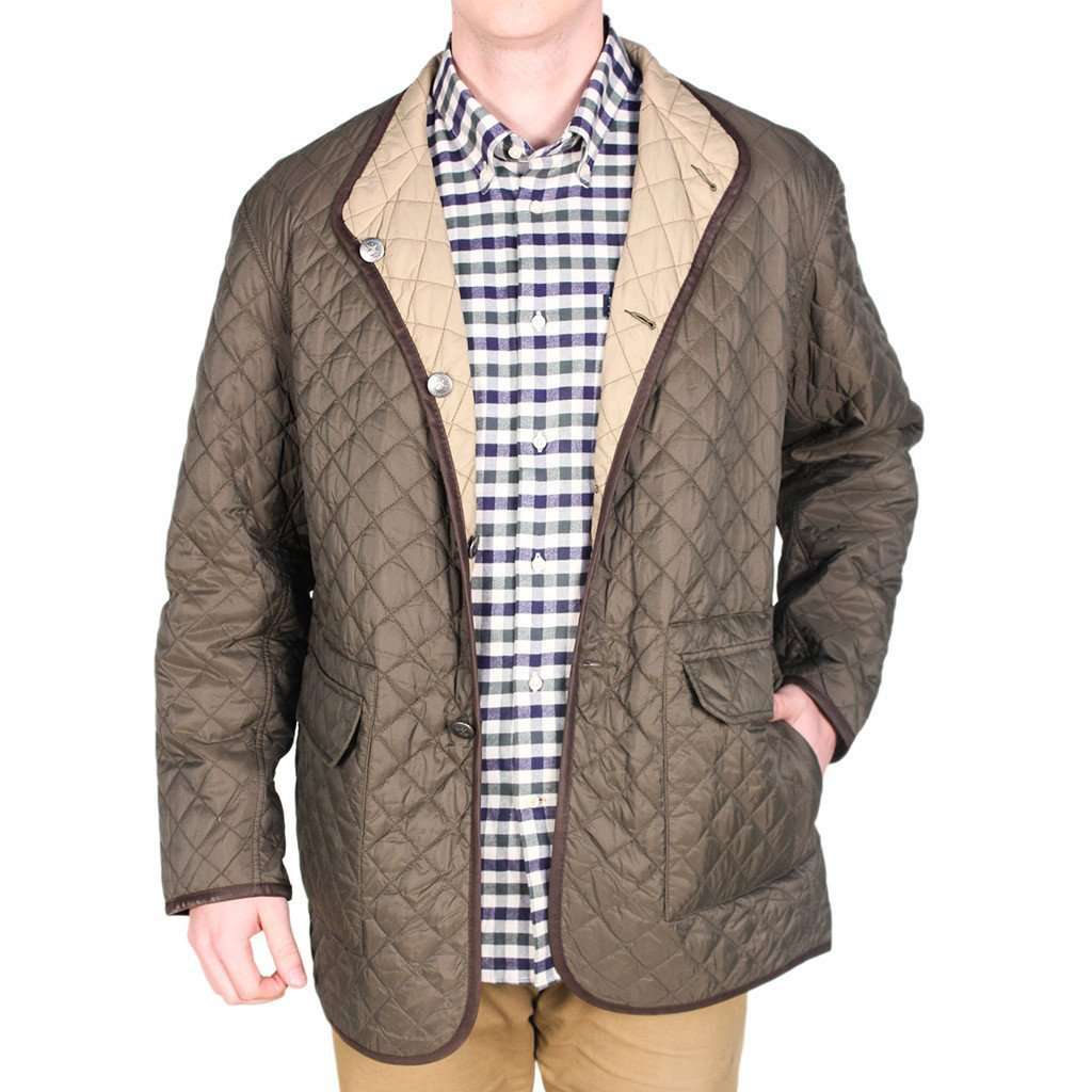 Quilted Reversible Jacket in Olive Green & Khaki by Madison Creek Outfitters - Country Club Prep