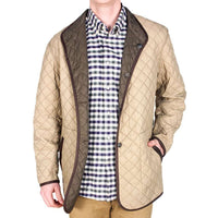 Quilted Reversible Jacket in Olive Green & Khaki by Madison Creek Outfitters - Country Club Prep