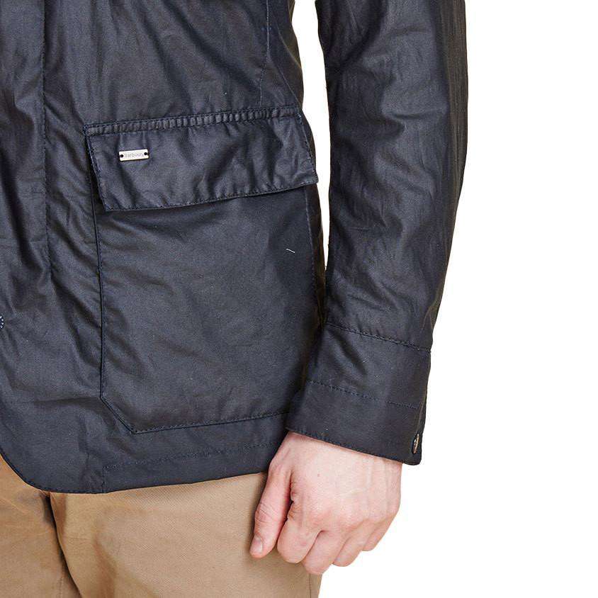 Sapper Tailored Wax Jacket in Navy by Barbour - Country Club Prep
