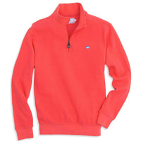 Skipjack 1/4 Zip Pullover in Fire by Southern Tide - Country Club Prep