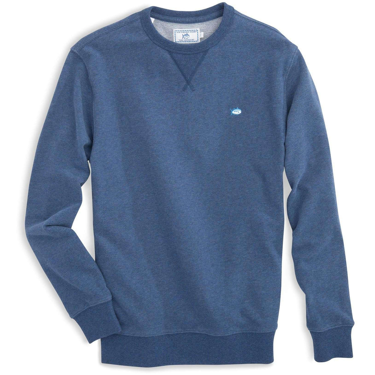 Skipjack Heathered Upper Deck Pullover in Blue Depths by Southern Tide - Country Club Prep