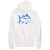 Skipjack Long Sleeve Hoodie Tee Shirt in Classic White by Southern Tide - Country Club Prep