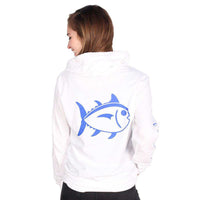 Skipjack Long Sleeve Hoodie Tee Shirt in Classic White by Southern Tide - Country Club Prep