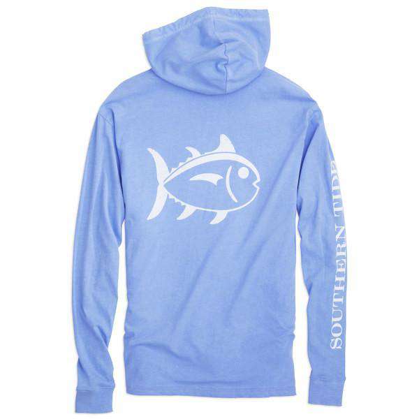 Skipjack Long Sleeve Hoodie Tee Shirt in Sail Blue by Southern Tide - Country Club Prep