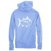 Skipjack Long Sleeve Hoodie Tee Shirt in Sail Blue by Southern Tide - Country Club Prep