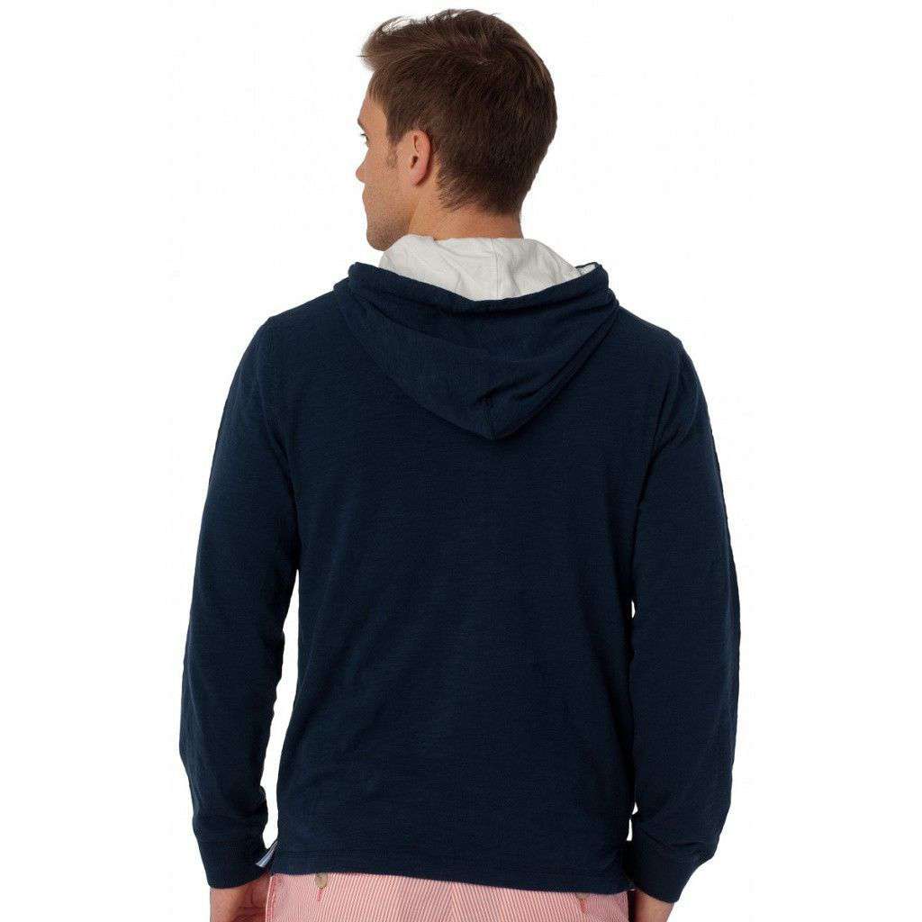 Slub Knit Pullover Hoodie in True Navy by Southern Tide - Country Club Prep