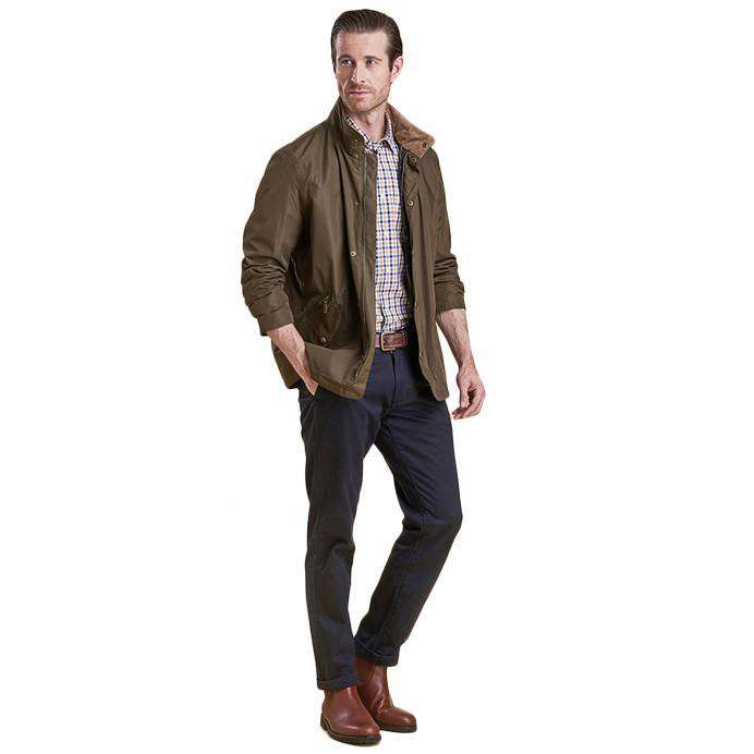 Spoonbill Waterproof Jacket in Dark Olive by Barbour - Country Club Prep